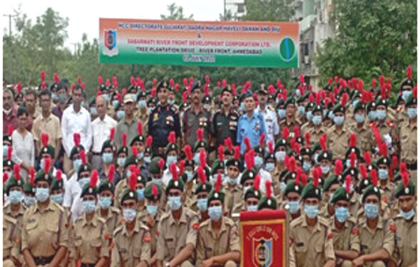 Climate Action: NCC Directorate Gujarat conducts plantation drive at Sabarmati Riverfront in Ahmedabad
