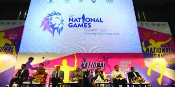 Gujarat Chief Minister unveils National Games logo with Statue of Unity and Gir lion