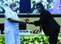 PNB MD & CEO receives the National MSME Award from PM Modi