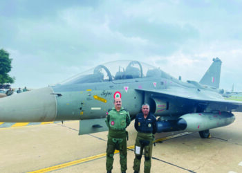 IAF chief VR Chaudhari flies indigenous aircraft in Bengaluru