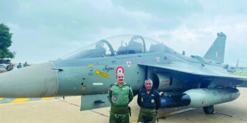 IAF chief VR Chaudhari flies indigenous aircraft in Bengaluru