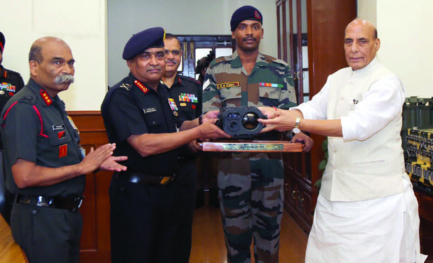 Rajnath Singh hands over indigenous defence systems to Army