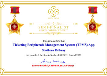 S Rly Ticketing Data Centre bags Silver in SKOCH Awards for Excellence in Governance