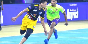 Abhinandhan Patil is on roll for table-toppers Gujarat Giants in Ultimate Kho Kho Season 1