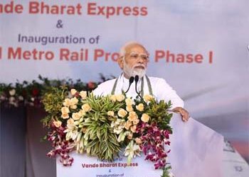 PM flags off new Vande Bharat Express, Ahmedabad Metro rail project