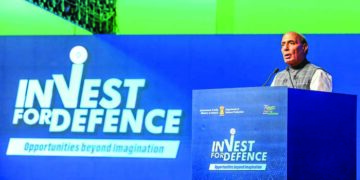 Dangling best returns, Rajnath woos investors to park fund in Indian defence sector