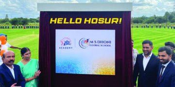 MS Dhoni inaugurates Super Kings Academy, Digital Awareness Program in Hosur