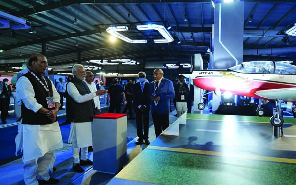 PM unveils indigenous trainer aircraft HTT-40, designed & developed by HAL