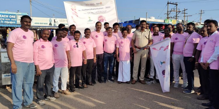 MGM Cancer Institute and Rotarians hold walkathon to increase awareness about breast cancer in Kanyakumari