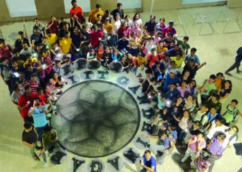 IITGN Foundation Programme: 288 B.Tech freshers formed a 7.3 square metre string