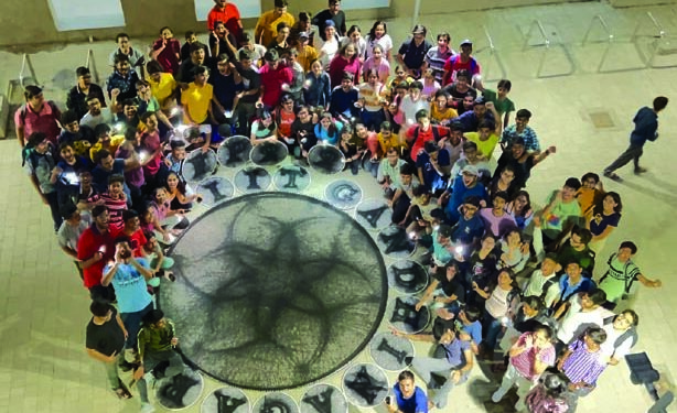 IITGN Foundation Programme: 288 B.Tech freshers formed a 7.3 square metre string