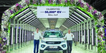 Tata Motors celebrates its production milestone of 50,000 EVs from Pune unit