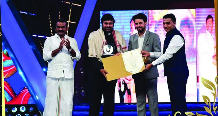 Mega Star Chiranjeevi receives Indian Film Personality of the Year Award for 2022