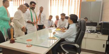 OBC leader Balwantsinh Gadhvi files nomination paper as Cong candidate from Vatwa Assembly seat