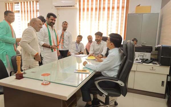 OBC leader Balwantsinh Gadhvi files nomination paper as Cong candidate from Vatwa Assembly seat