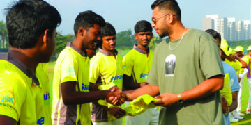 Tamil Nadu cricketer Shahrukh Khan inaugurates Chennai phase of Junior Super Kings 2022-23