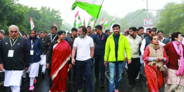 DMK MP Kanimozhi joins Rahul Gandhi’s ‘Bharat Jodo Yatra’ in Haryana