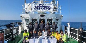 ICG, Gujarat ATS seize Pak boat ‘Al Soheli’ along with arms, narcotics worth Rs 300 cr