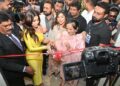 Actress Janhvi Kapoor in presence of Varsha Nathwani launches 4th Azure Salon & Nails