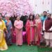 Ambani and Merchant families at Shreenathji temple in Nathdwara on Thursday.-NE photo