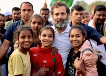 Rahul Gandhi interacts with kids on first day of Bharat Jodo Yatra in Rajasthan