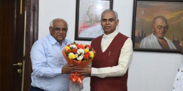 Caretaker CM Bhupendra Patel meets Gujarat governor, stakes claim to form govt