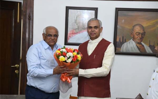 Caretaker CM Bhupendra Patel meets Gujarat governor, stakes claim to form govt
