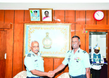 Training Command Chief Air Marshal R Radhish visits Air Force Administrative College in Kovai