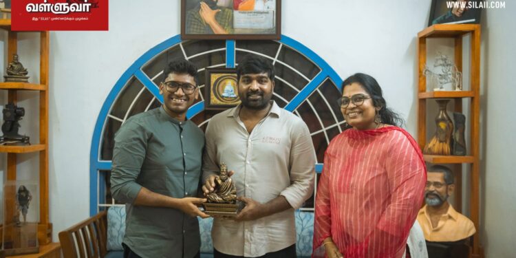 Vijay Sethupathi gets first Thiruvalluvar Sculpture as part of ‘Illam Thorum Valluvar’ campaign