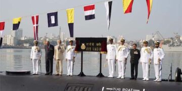 Navy commissions fifth stealth Scorpene-class submarine Vagir in Mumbai