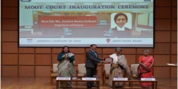 Justice Sonia Gokani inaugurates Moot Court Hall at Rashtriya Raksha University