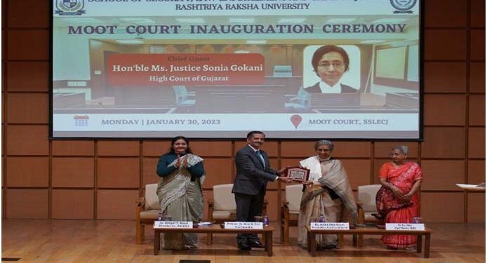 Justice Sonia Gokani inaugurates Moot Court Hall at Rashtriya Raksha University