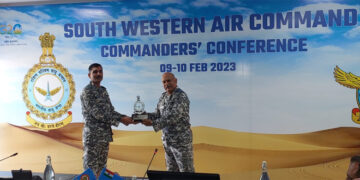 SWAC AOC-in-Chief arrives in Jaisalmer for Commanders Conference