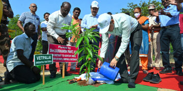 Union Ports secretary Sudhansh Pant lauds green initiatives of VOC Port Authority