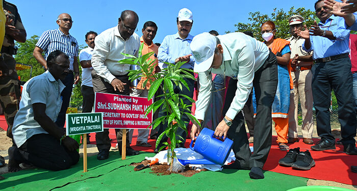 Union Ports secretary Sudhansh Pant lauds green initiatives of VOC Port Authority