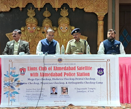 Lions Club of Ahmedabad Satellite organises health check-up camp for city police personnel