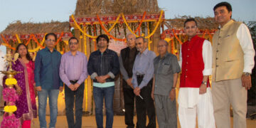 Superstar Malhar Thakar launches The Village World villa project at Dudhka in Patan dist