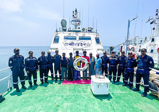 Coast Guard rescues six fishermen after engine failure in boat off Mandapam