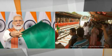 PM flags off Assam’s first Vande Bharat Exp connecting Guwahati to New Jalpaiguri