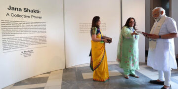 PM Modi visits Jana Shakti expo on themes from 100 ‘Mann Ki Baat’ episodes