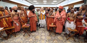 Ahead of new parliament opening, Tamil Seers hand over ‘Sengol’ to PM