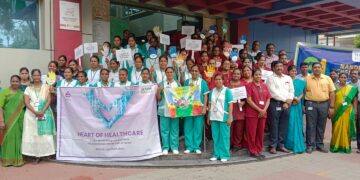 Fortis Malar Hospital forms grand human chain to celebrate International Nurses Day