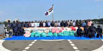 NCB, Navy seize 2,500 kg drugs worth Rs 1,200 cr from ship off Kerala
