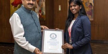 Yoga Instructor Smita Kumari at Adani Group sets a new Guinness World Record