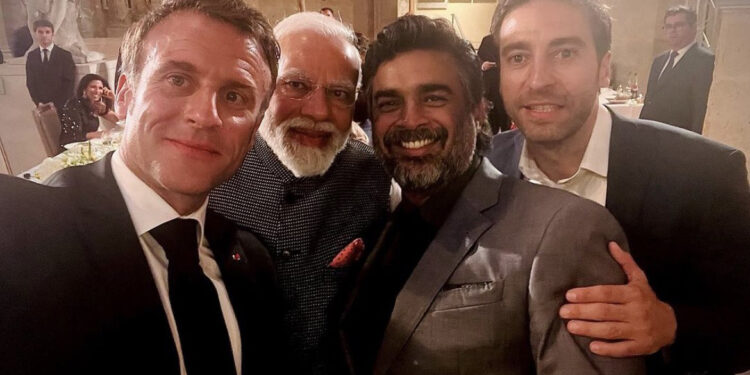 Superstar Madhavan dines with PM Modi, French President at Louvre