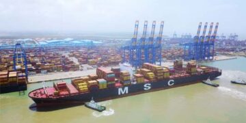 APSEZ’s Mundra port anchors MV MSC Hamburg, one of the longest vessels