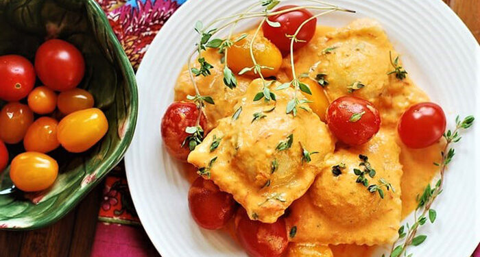 Sunday Special: Ravioli Pasta on a platter