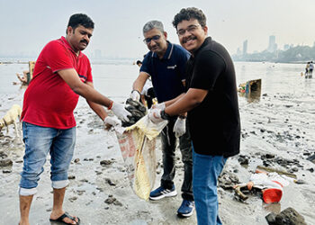 Transworld Group brings community together for Dadar beach clean-up post Ganpati Visarjan