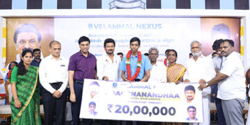 Udhayanidhi Stalin fetes Velammal Nexus alumni and chess prodigies Pragg & Gukesh