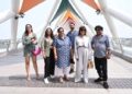 Stars of ‘Yaatris’ Raghubir Yadav, Seema Pahwa and Jamie Lever descend on Atal Bridge in Ahmedabad
